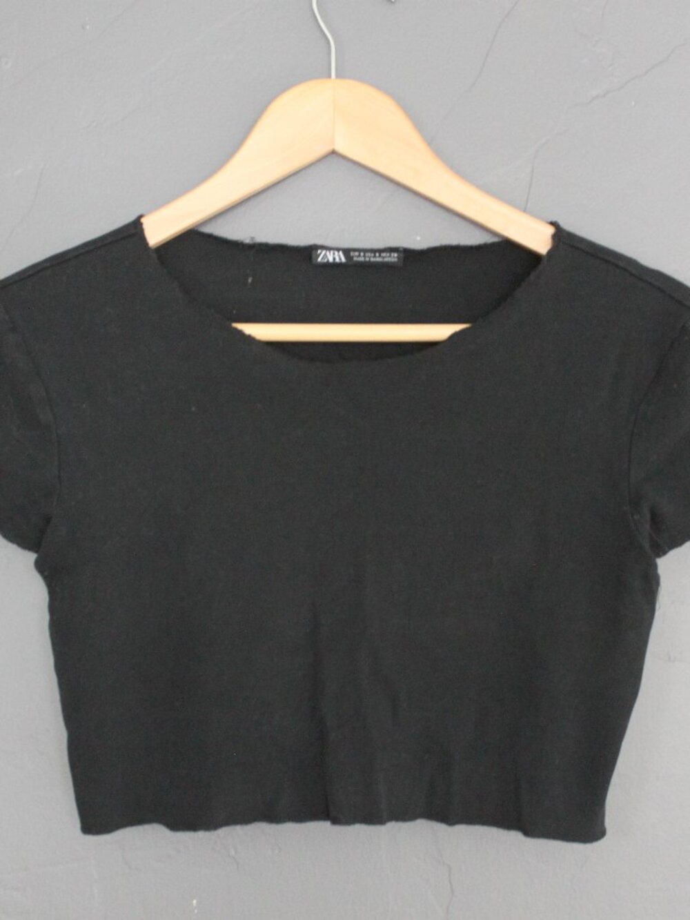 Pair of black cotton crop tops
